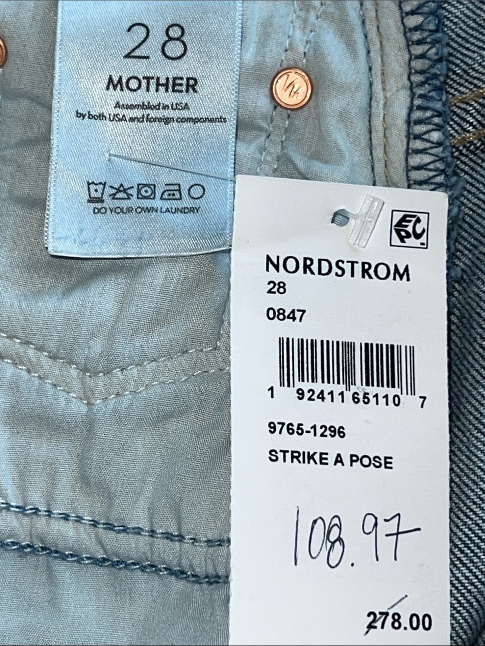 Mother Denim The Split Second Midi Jean Skirt in “Strike a Pose” 28 nwt - Picture 15 of 17